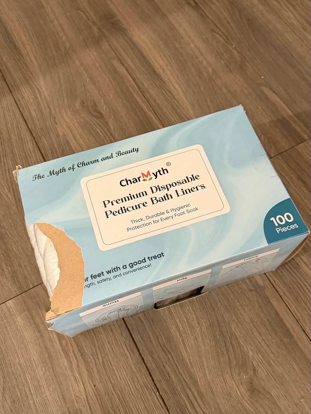 Premium Disposable Pedicure Bath Liners - Light Blue (100 pcs)